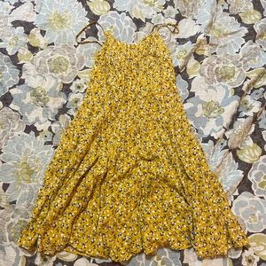 Yellow Floral Sundress (smocked back)